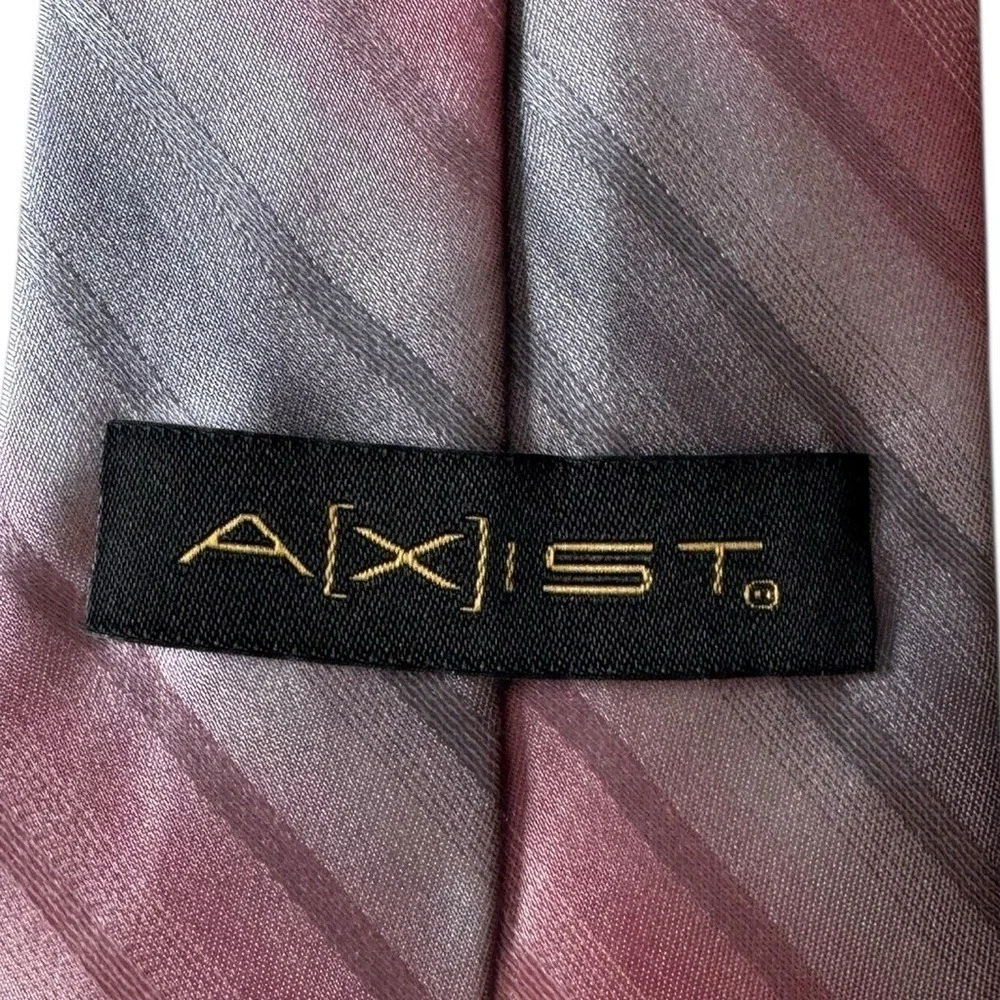Axist Mens Silk Neck Tie Quiet Luxury Old Money Career Professional Striped Pink